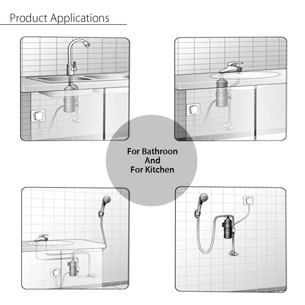 Мгновенный Электрический водонагреватель 5500 Вт кухонный мини подогреватель для