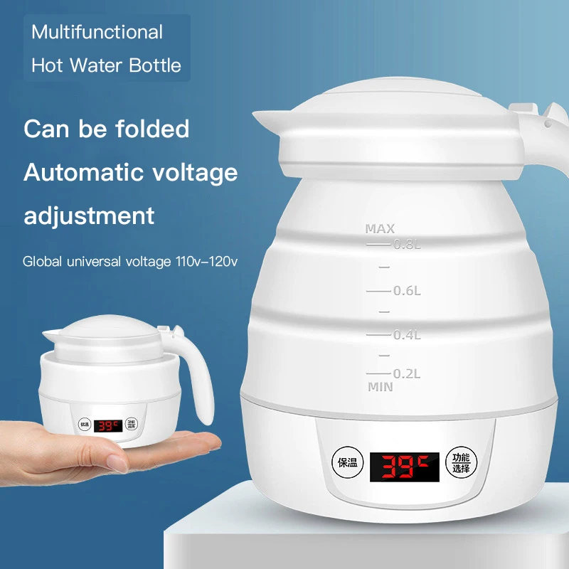 

0.8L EU/US Plug Foldable Camping Electric Kettle Outdoor Travel Suitcase Teakettle Water Boiler Home Electric Appliances