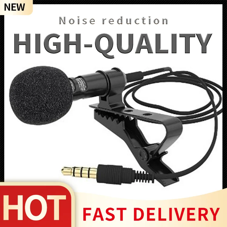 

Microphone Condenser Clip-on Lapel Lavalier Mic Wire For Phone Highly Sensitive Hand-free Microphone