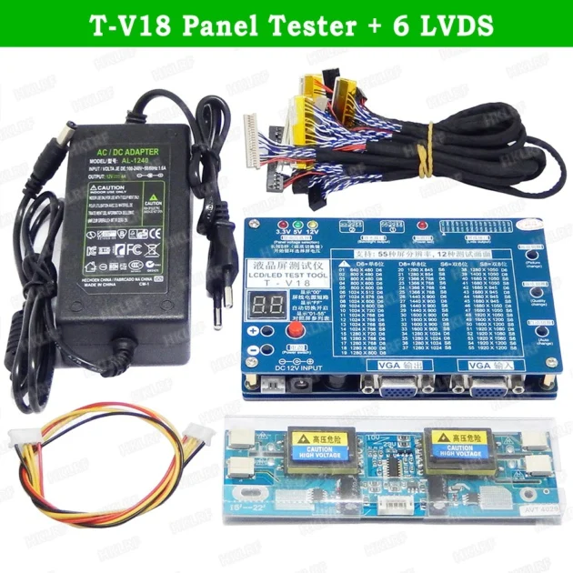 T-V18 With 6 LVDS Ноутбук ТВ/lcd/светодиодный тестовый инструмент Панель Тест er T-V18 поддержка 7-84 дюймов LVDS экран+ 14 шт. экран Линия поддержка s 55 экран s T-V18 - Цвет: T-V18 With 6 LVDS