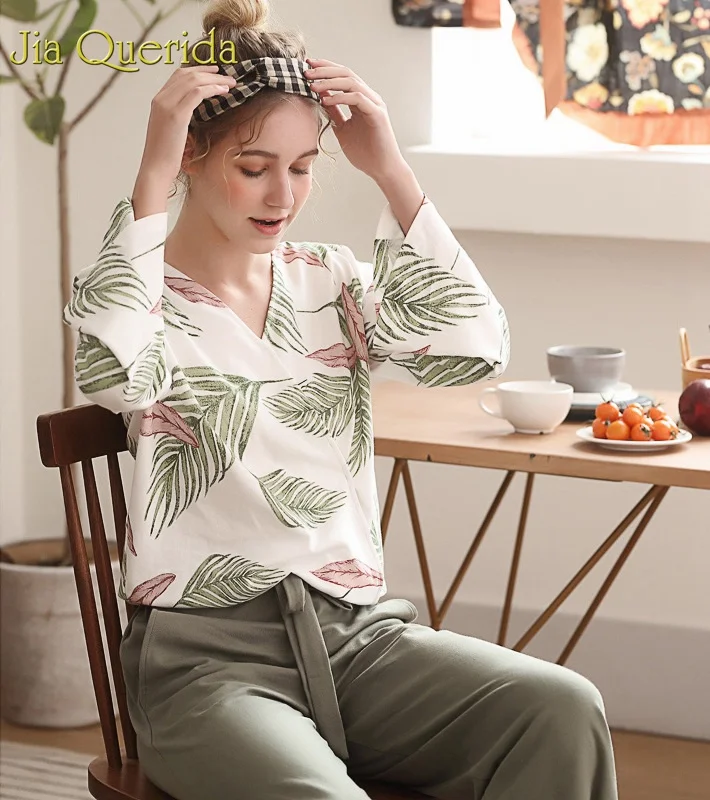 пижамный комплект Женский пляжном стиле новинка 2020 весенний домашняя одежда