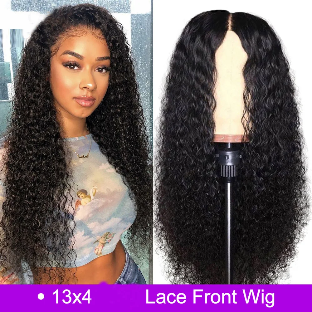 Kinky Curly Human Hair Wigs 13x4 Peruvian Human Hair Wigs Natural Color Remy Lace Front Human Hair Wigs With Babay hair