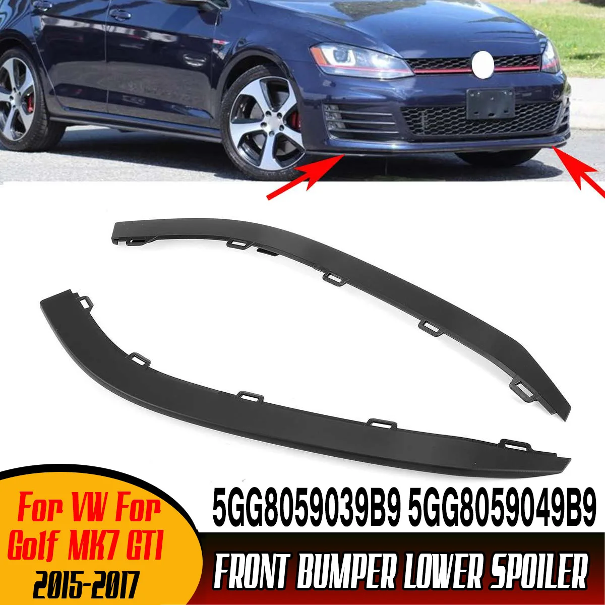 2 шт. автомобильный передний бампер для VW Golf MK7 GTI 2015-2017 5GG8059039B9 5GG8059049B9 | Автомобили и