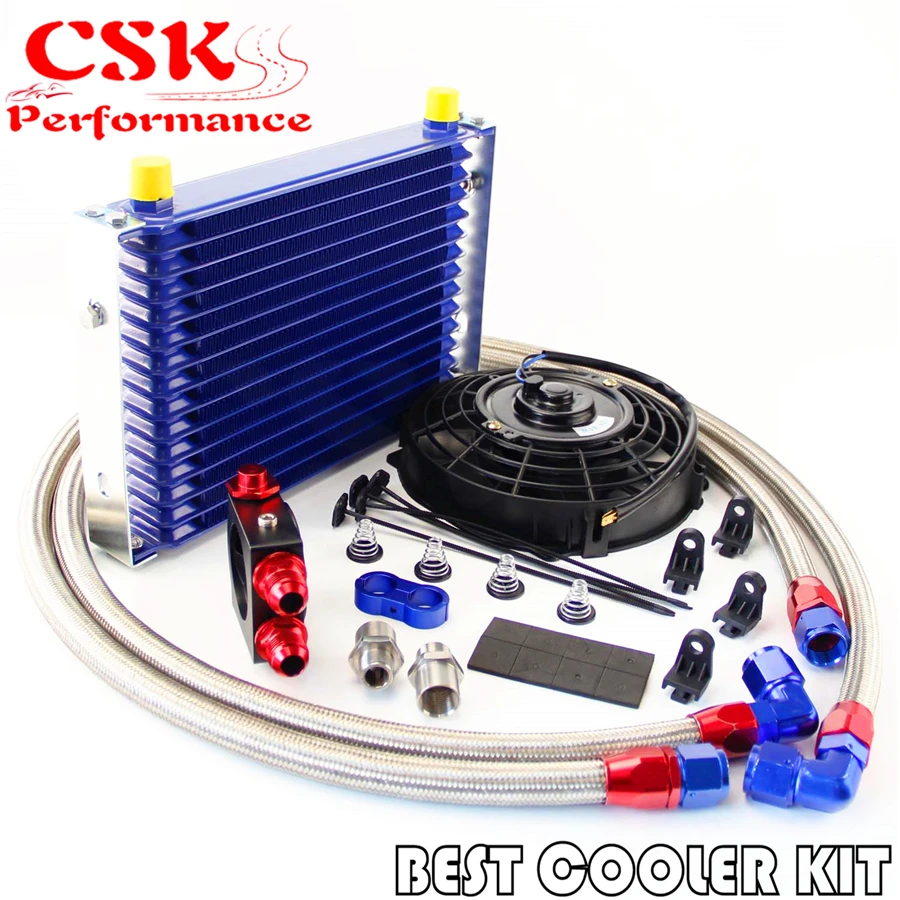 15 рядов доверие масляный охладитель термостат Комплект сэндвич пластин + 7 дюймов