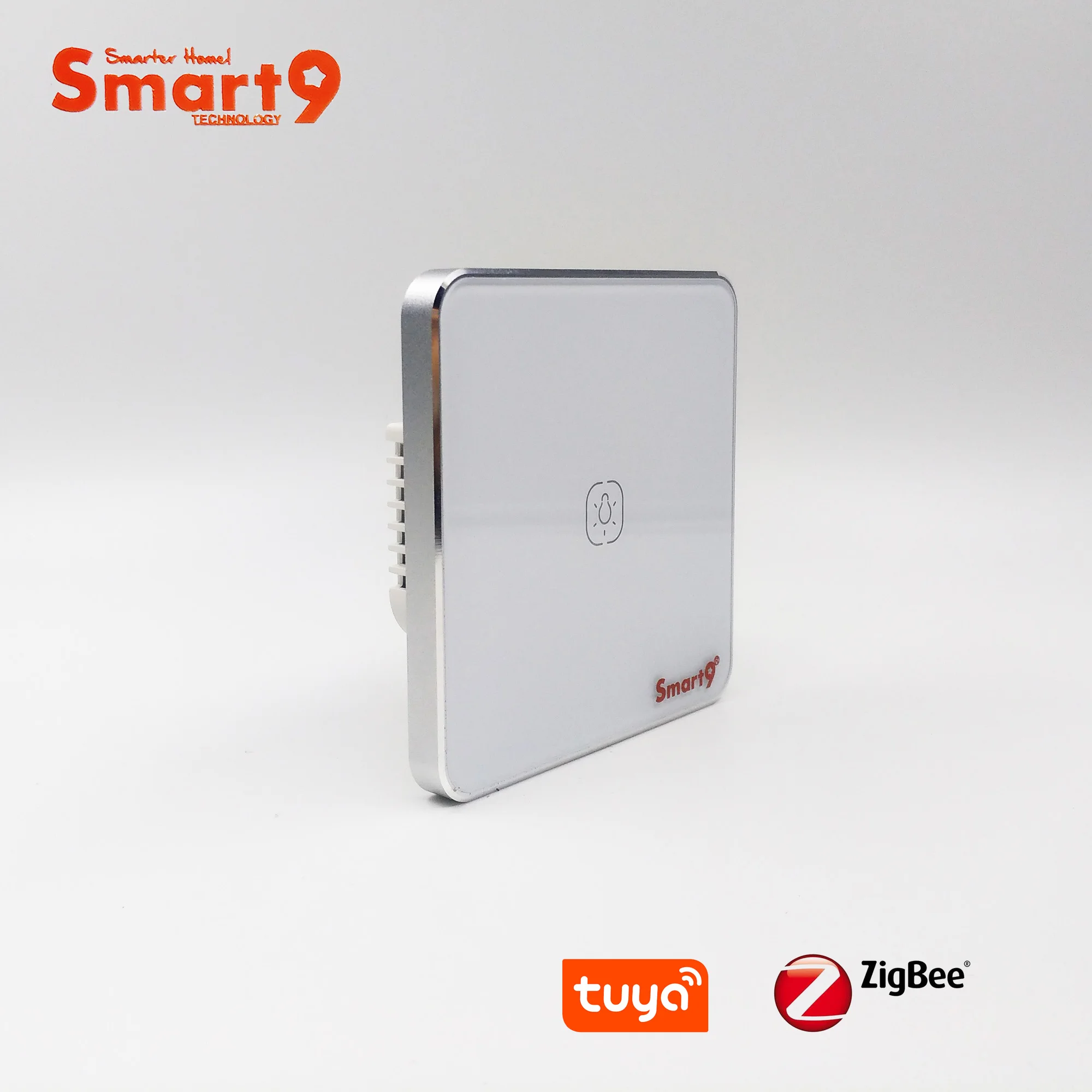 Настенный выключатель Smart9 ZigBee без нейтрали работает с TuYa Hub сенсорная кнопка