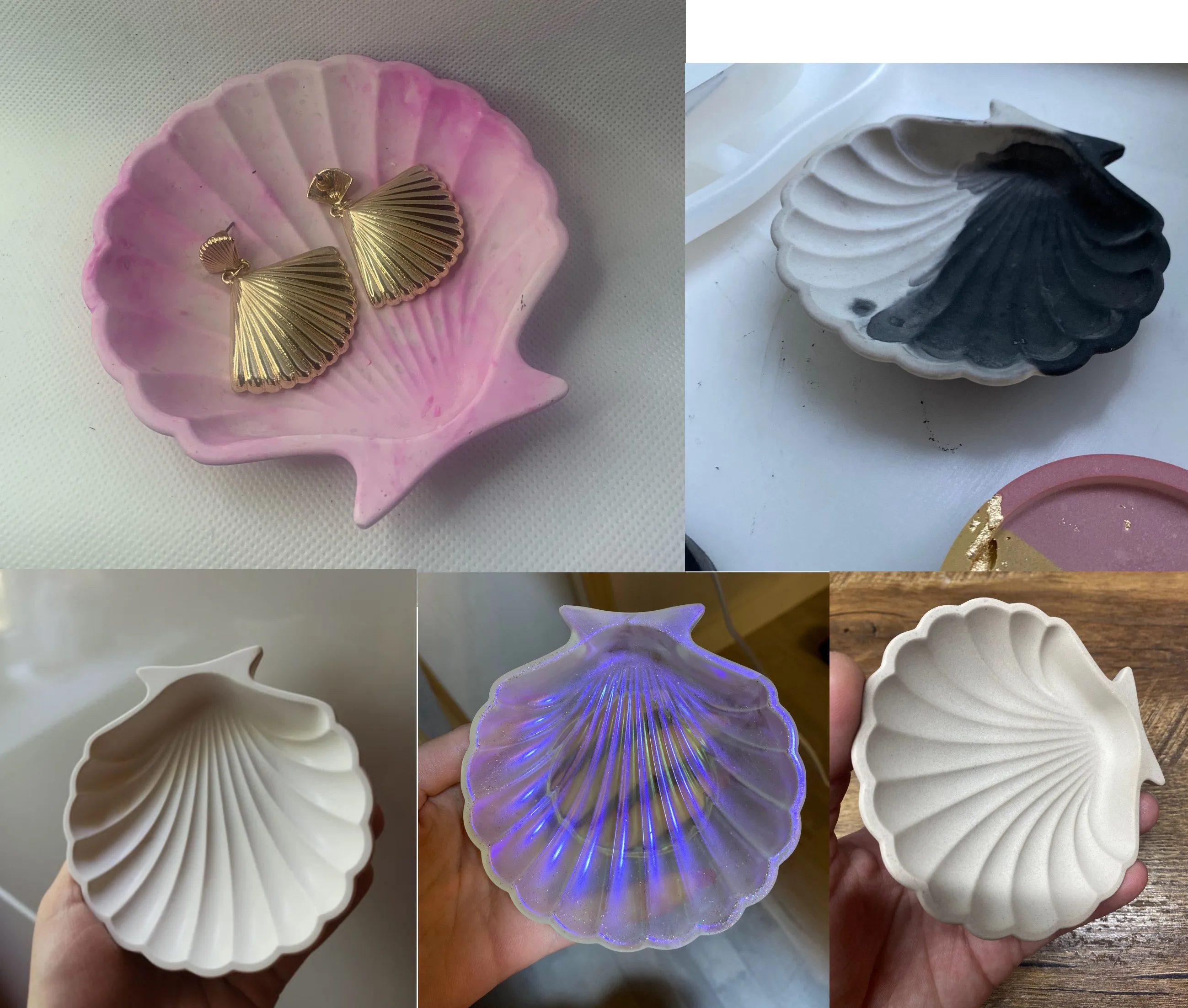 

Силиконовая форма для бетона в форме ракушки, креативный дизайн, хранение ювелирных изделий, клей-лоток, форма, глиняная форма