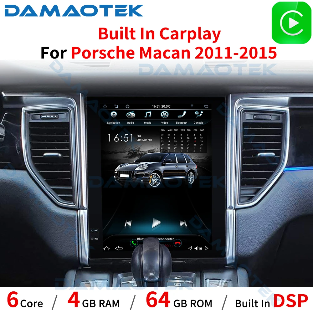 DamaoTek 10 4 дюймовый Android 0 Тесла стиль автомобильный навигатор для Porsche Macan 2011-2015 GPS