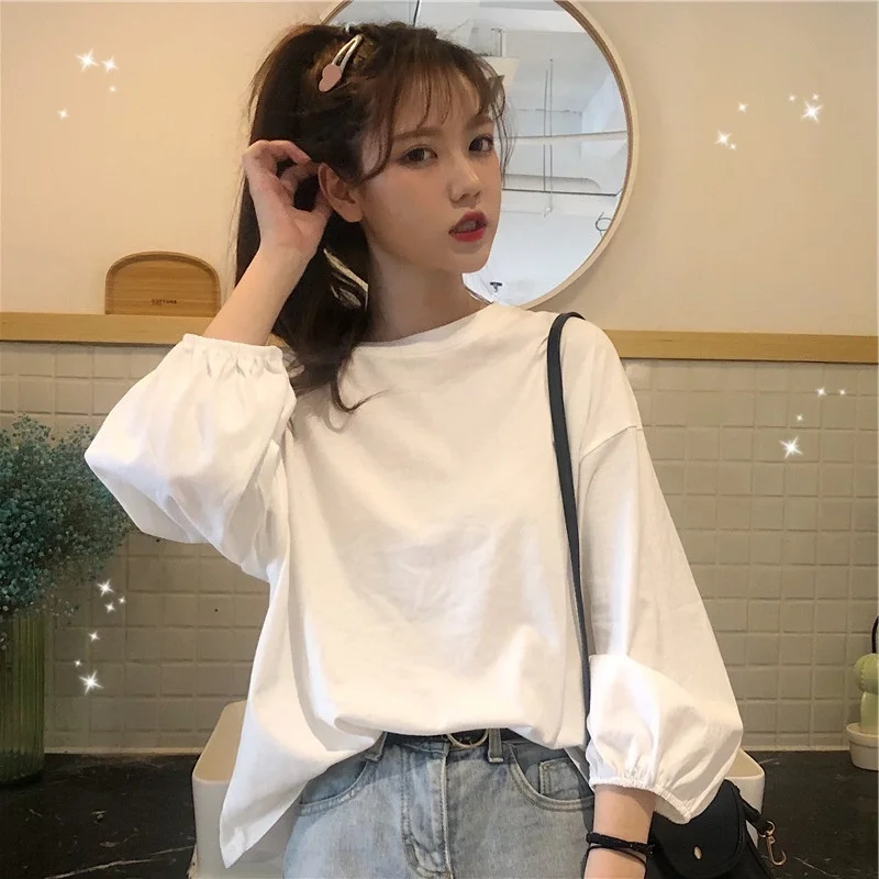 

2021 Long Sleeve Shirt Women New Chic In Early Autumn Autumn Clothes Outside And Bottoming Shirts Long Sleeved T-shirts And