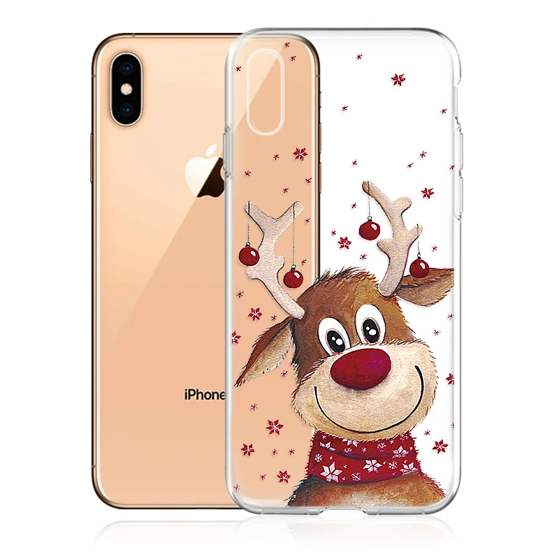Чехлы для iPhone X XS XR MAX 11 2019 чехлы с Санта Клаусом Рождественский чехол телефона силиконовый iphone 6 7 6s 8 Plus