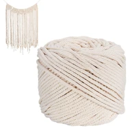1pcs durable 4mmx100 meters natural beige white macrame cotton twisted cord rope diy home textile accessories craft