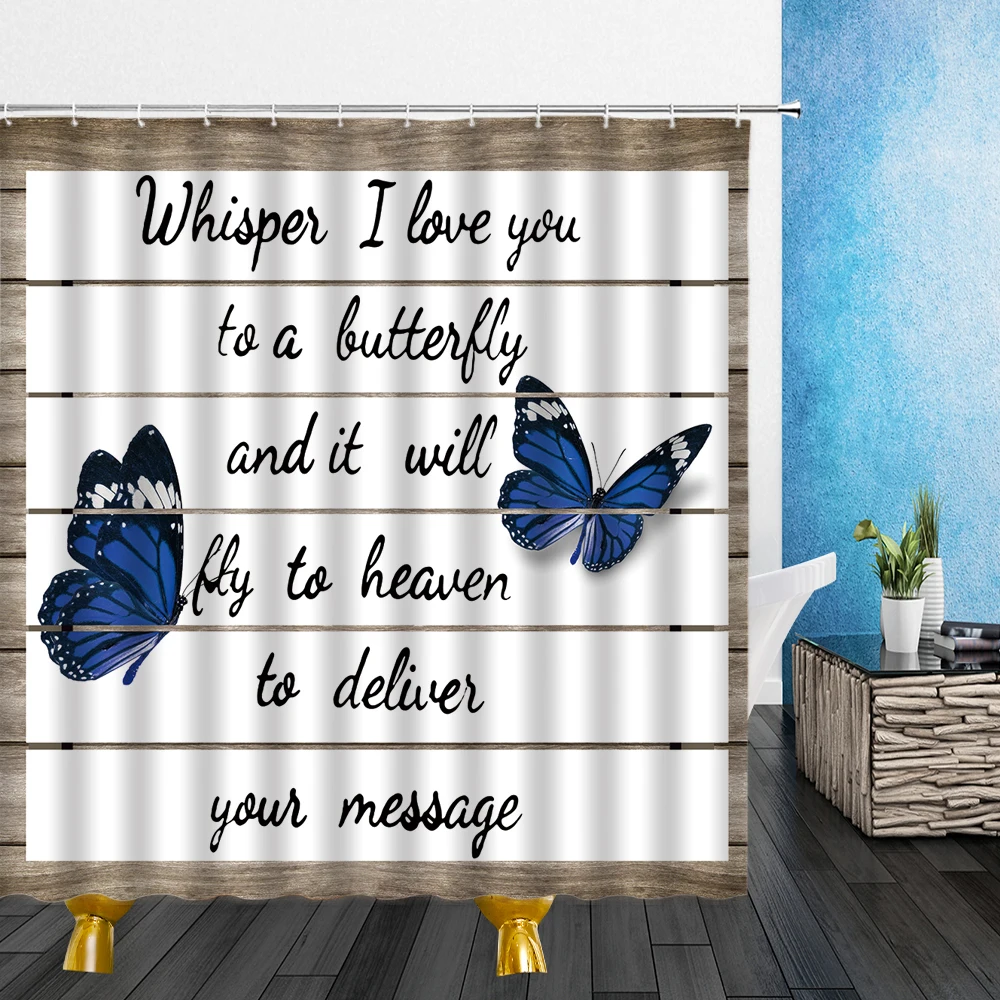 

Ретро-доска для душа Шторы с бабочками Женская палуба любовь блокнот для заметок на клейкой основе 3D принт Ванная комната Декор Ткань Ванна ...
