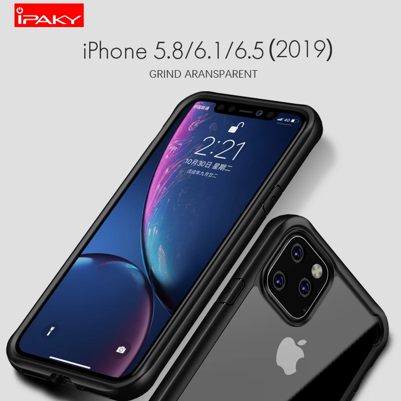 Для apple iphone 11 pro max Чехол iPaky силиконовый акриловый Гибридный противоударный прозрачный чехол iphone 11 6,1 pro 5,8 max чехлы