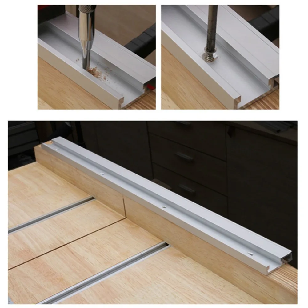 

1pc Aluminum Alloy 45 Type T-slot Miter Track Or Tape Measure Miter Track Jig Fixture Chute 300/400/500/600mm For Router Table