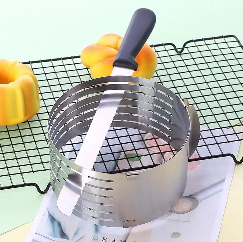 Стальной регулируемый круглый резак для хлеба и торта кольцо мусса украшение