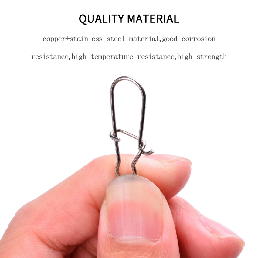 2/0# 1/0# 1#-14# Stainless Steel Fishing Connector Pin Bearing Rolling Swivel Snap Pins Fishing Tackle Accessories with box