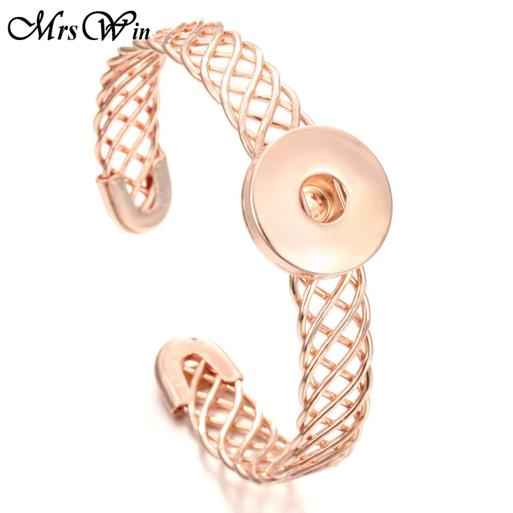 

Новый браслет с кнопками-застежками, подходит для ювелирных изделий 18 мм, Цвет: розовое золото, серебро, бриллианты, ювелирные изделия