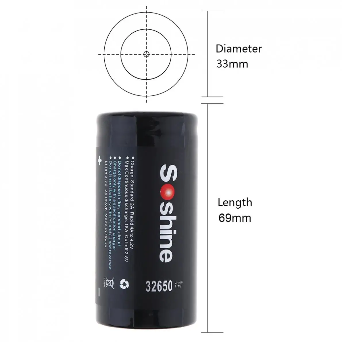 Светодиодный перезаряжаемый аккумулятор Soshine 2 шт. 6500 мАч 3 7 В 32650 18 А|rechargeable
