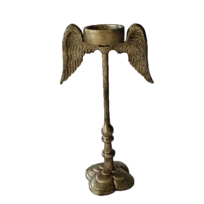 Retro Double Wings Shaped Metal Candle Holder - Perfect Dinner Table Decor and Wedding Props! Use as a Candlelabra or Tealight