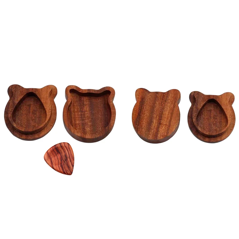 

Wooden Guitar Pick Plectrum Storage Box for Picks Hold Case Care Tool Guitar Accessories