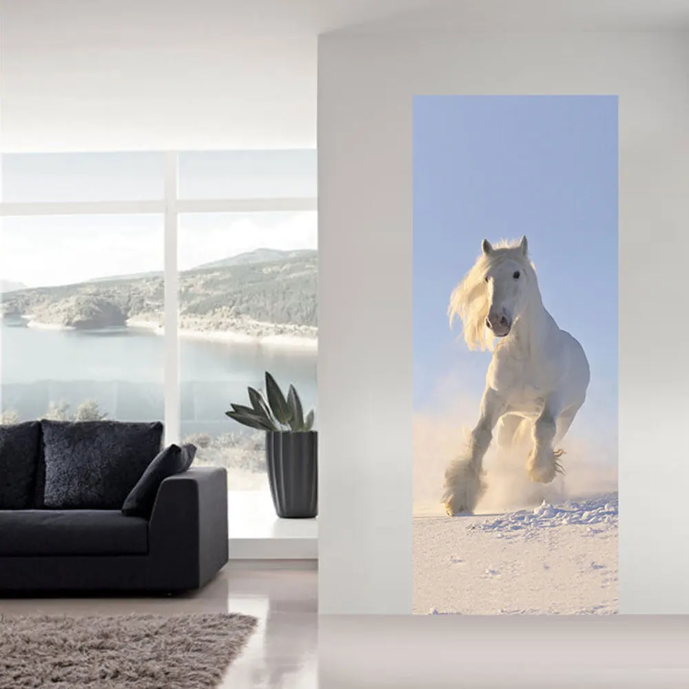 2 шт./компл. художественный декор для двери лошади Креативные 3D наклейки узор