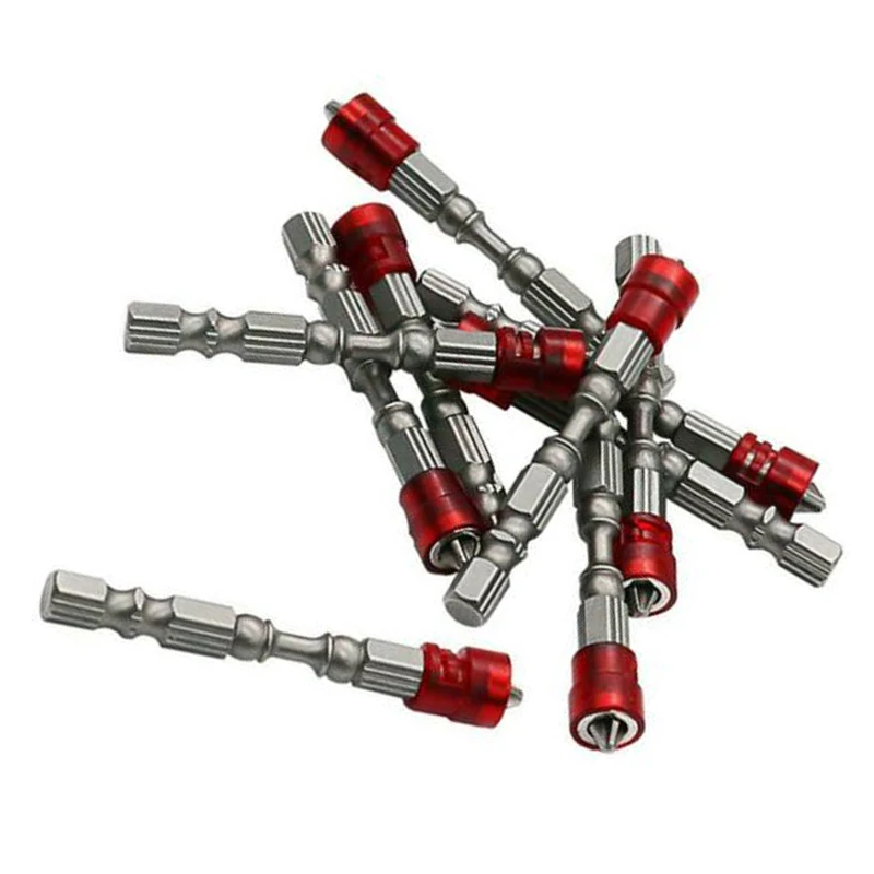 

10pcs 65mm Magnetic Screwdriver Bit Screw Driver Bits 1/4 Hex Shank Tool Sets