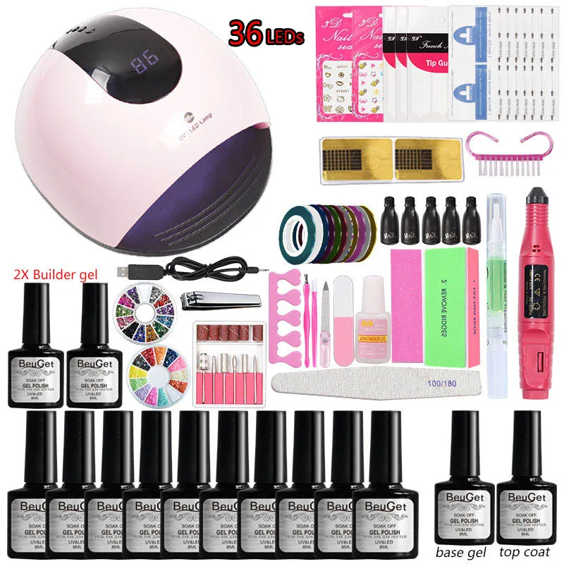 Удлиняющий гвоздь быстрое удлинение поливинилхлорид 10 цветов светодиодная УФ