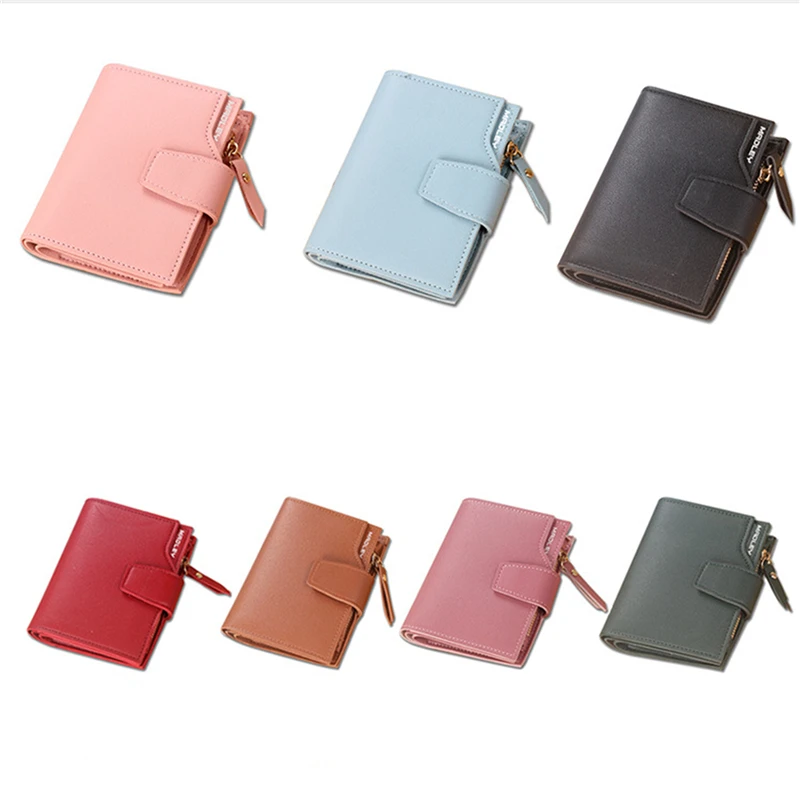 

Women Wallet Fashion Bags For Women Short Wallet Pu Leather Purse Female Money Small Zipper Coin Pocket New
