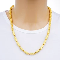 indian 24k gold necklaces for men women wide miami snake cuban link chain kpop collar jewelry 60cm thick big chunky choker