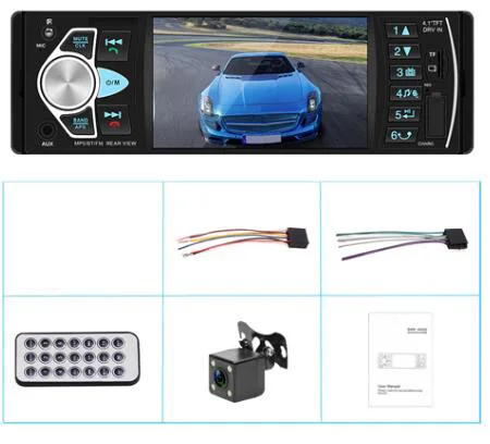 Авторадио 4022D 4," 1 Din автомагнитола аудио стерео USB AUX FM Аудио плеер радио станция с пультом дистанционного управления автомобиля аудио - Цвет: with 4 LTD Camera