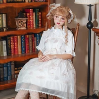 fairy sweet printed lolita casual dress white blouse