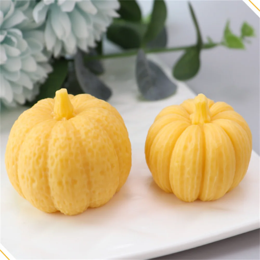 

3D Halloween Pumpkin Candle Mold Handmade DIY Wax Soap Silicone Aroma Plaster Mould Mousse Chocolate Cake Gumpaste Ice Supplies