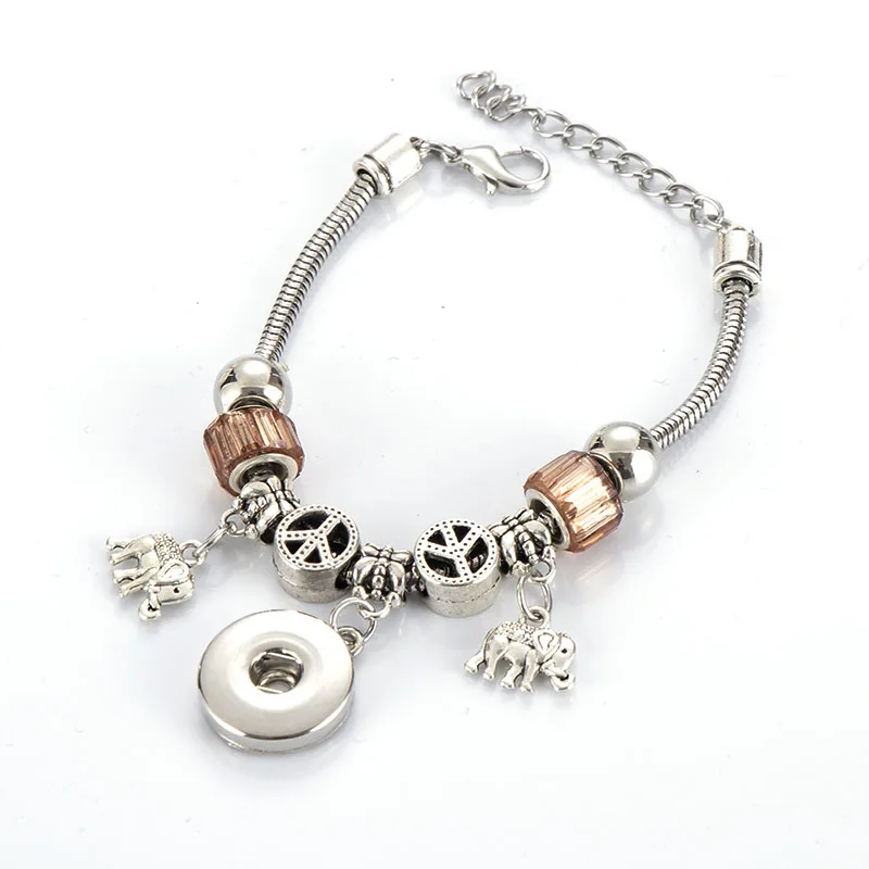 Модный браслет с бусинами и цветочными кнопками 18 мм сделай сам кнопка для