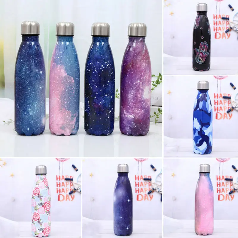 500ML Fashion creative pattern Thermos cupTravel Mug Tea Coffee Water Vacuum Cup Thermos Bottle Stainless Steel