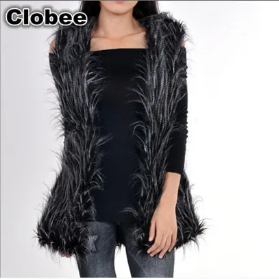 Colete De Pele Feminina 6XL размера плюс женский 2019 жилет без рукавов из лисьего меха Верхняя