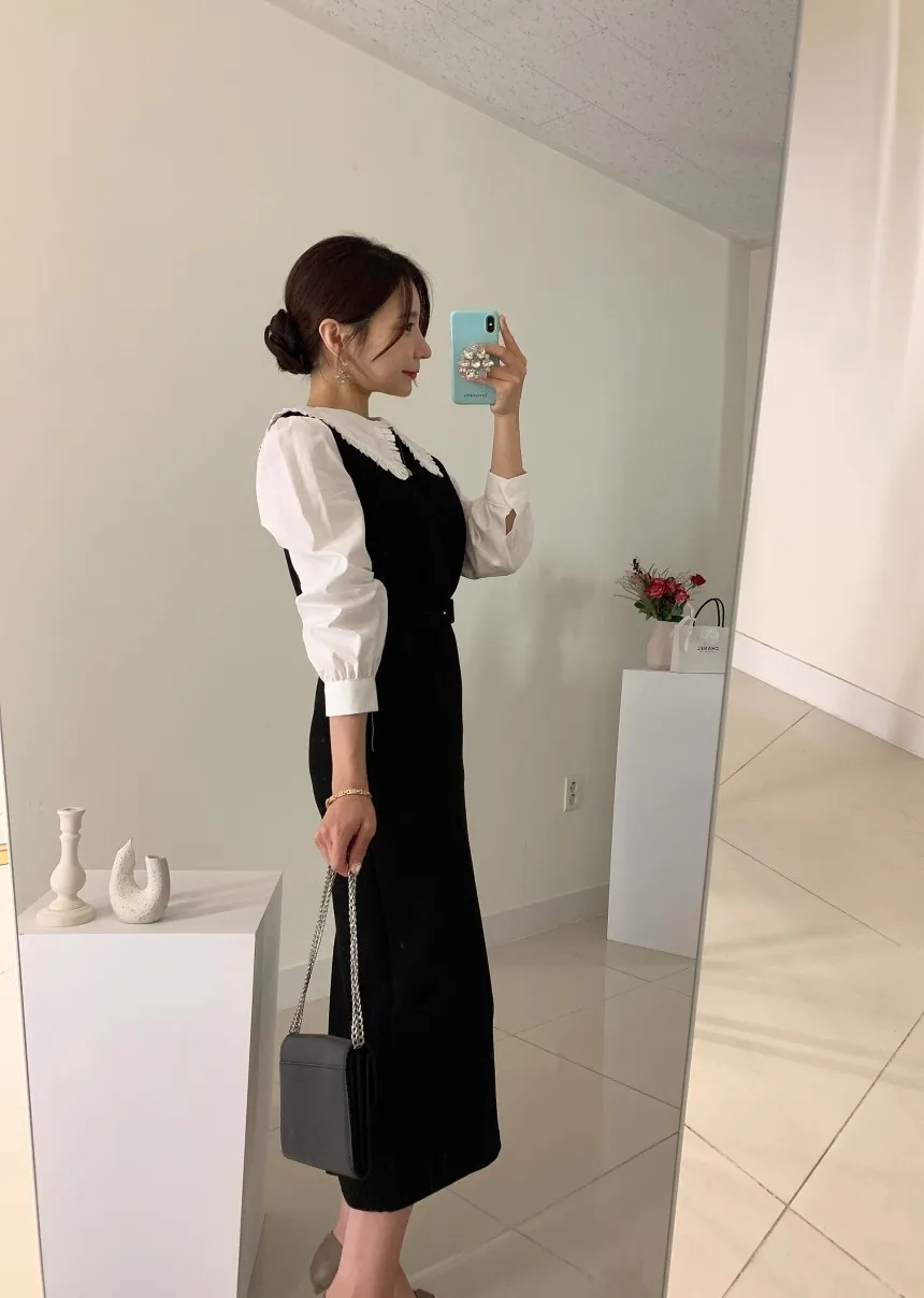 Корейский шикарный французский меньшинств весенне-осенняя одежда древесный