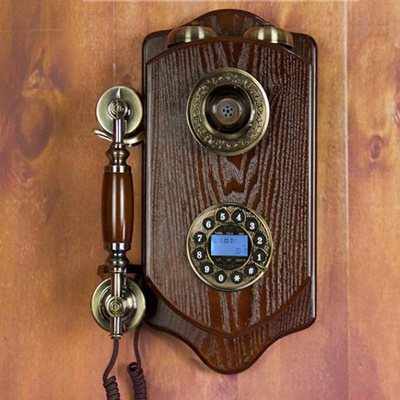 handset Настенный стационарный телефон Ретро проводный стационарный телефон античный для дома отель салон parlour из дерева telefonos повесить - Цвет: handset