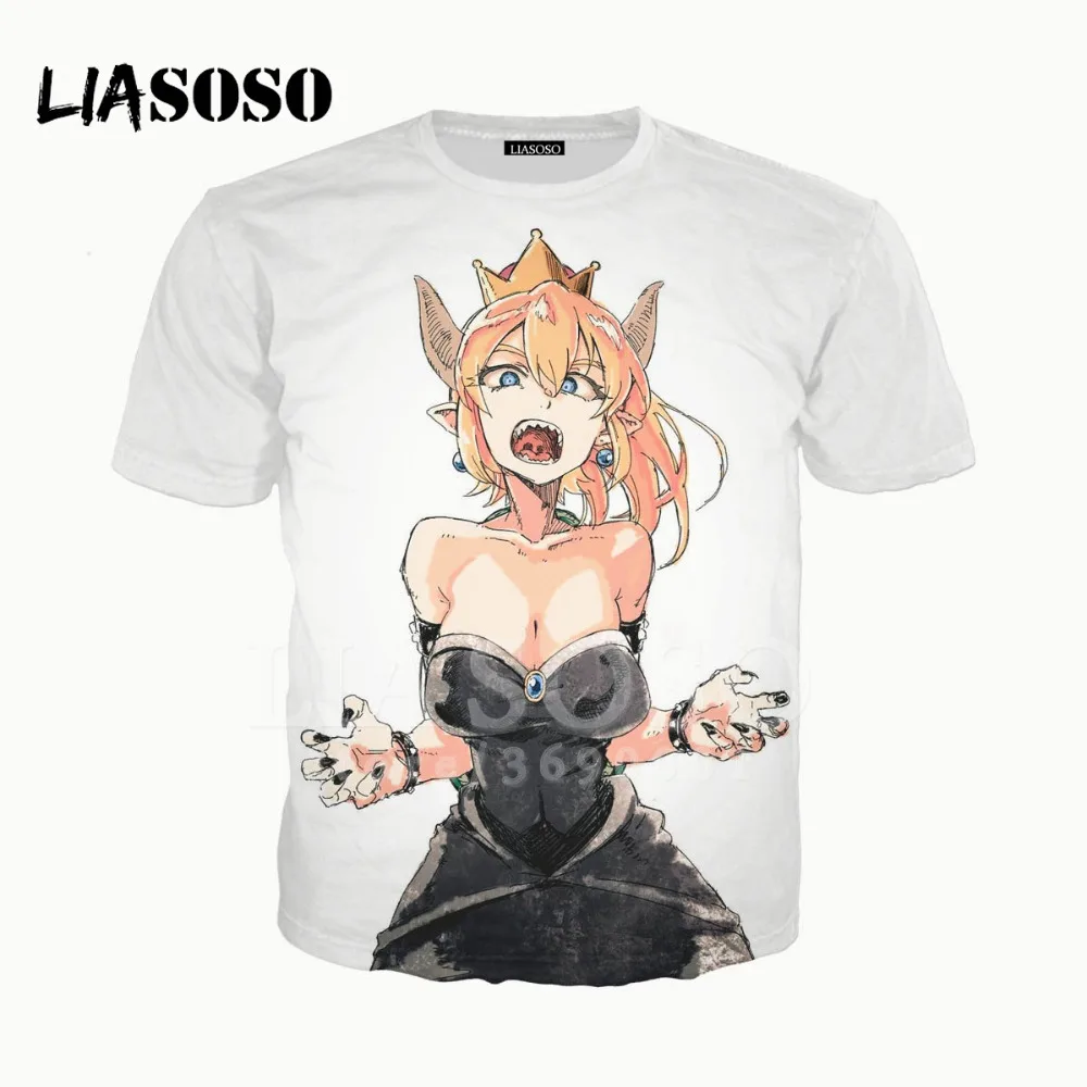 LIASOSO 3D с принтом Мужские и женские аниме пикантные милые девушки Bowsette мыши летняя