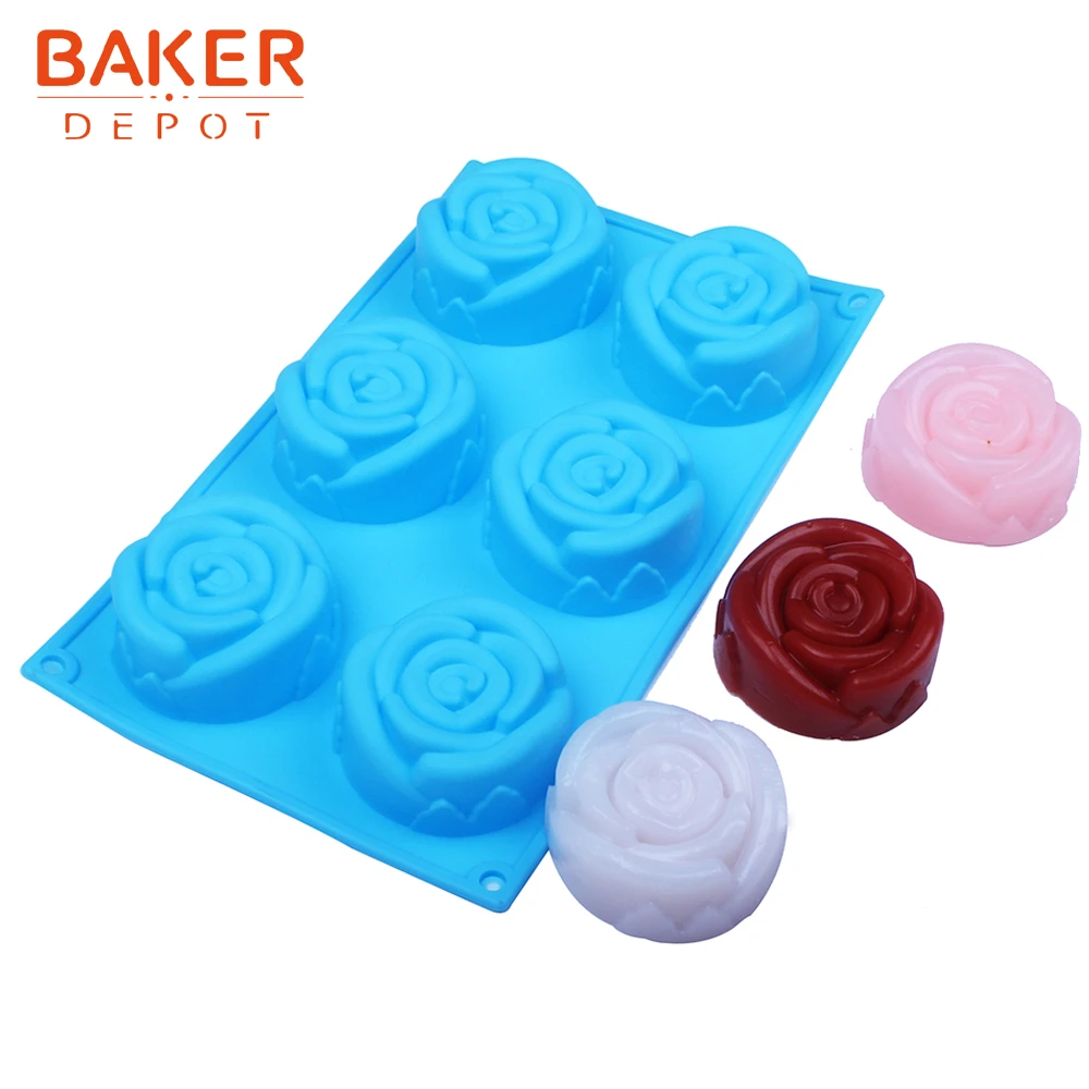 Силиконовые формы для выпечки 6 решеток торта с розами форма желе пудинга мыло