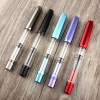new fountain pen 2018 metal and resin transparent fountain pen 0 380 5mm nib school office supplies stationery ink pens