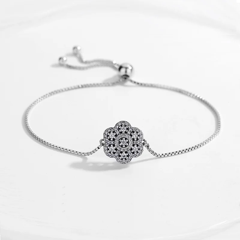 Женские очаровательные браслеты Kaletine из стерлингового серебра 925 пробы с цветком