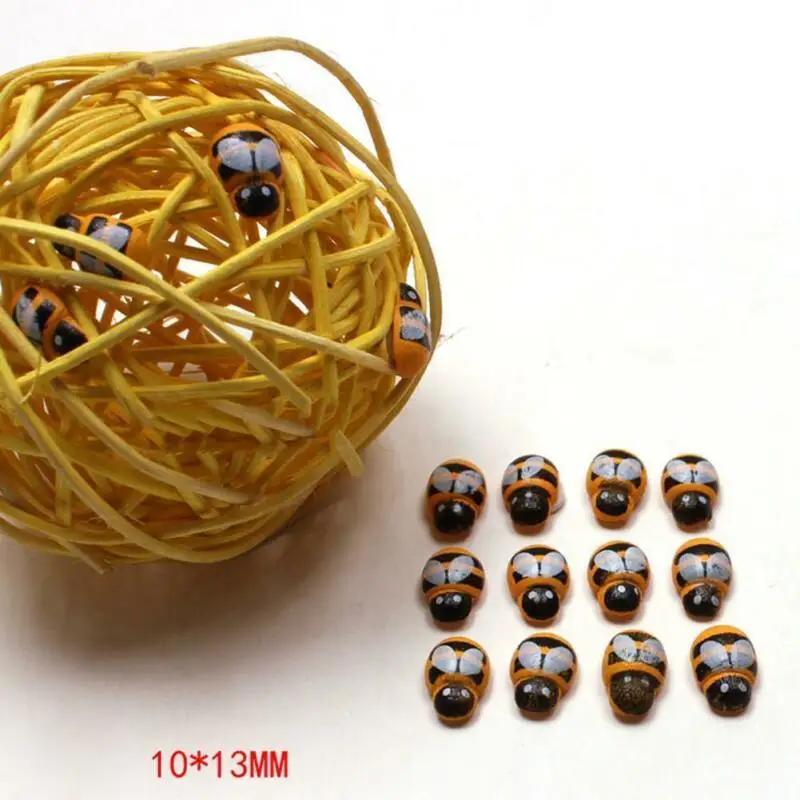 100 шт. 13 мм 3D деревянные животные мини пчела наклейки на холодильник клейкие стену