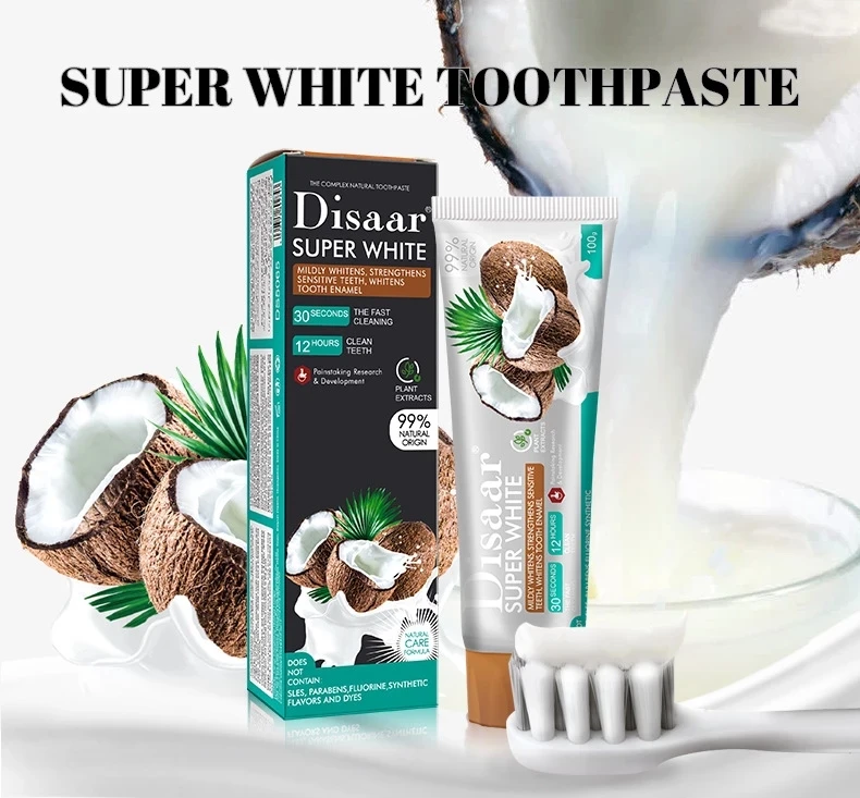 

Tea Coffee Stain Toothpaste Fresh Breath Deep Cleaning coconut sea salt honey Bamboo charcoal Toothpaste