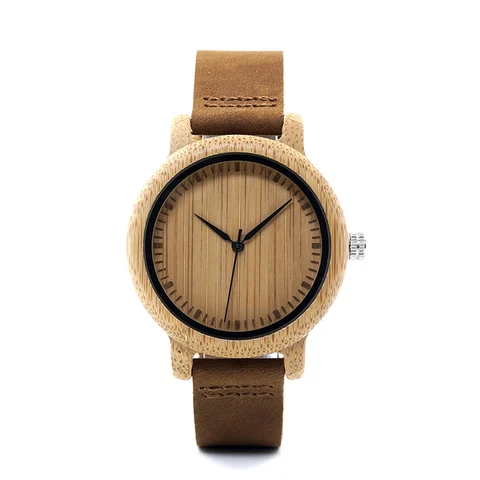 Часы BOBO BIRD для влюбленных, женские часы, мужские часы с бамбуковым деревом и кожаным ремешком, кварцевые наручные часы ручной работы, индивидуальный подарок