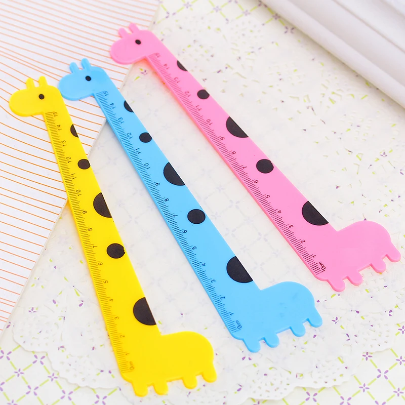 

10PCS New Arrival Cute Animal Cartoon Giraffe Plastic Straight Ruler Student School Supplies Children