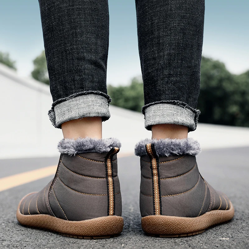 Модные теплые зимние мужские ботинки водонепроницаемые ботильоны Классическая