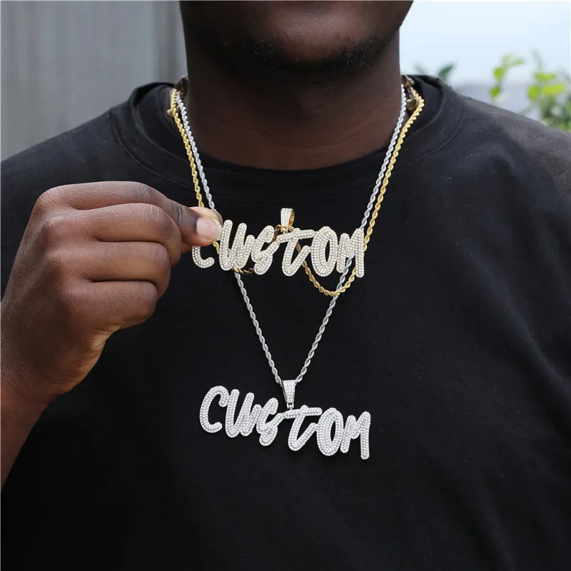 D &amp Z индивидуальное название курсивная кисть шрифт 2-слойные камни