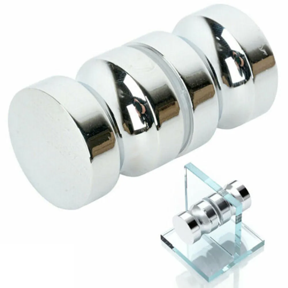 

Home Bathroom Shower Door Handle Knob Single Groove Aluminum Alloy Chrome Plated Bathroom Shower Cabinet Handle W/ Screw