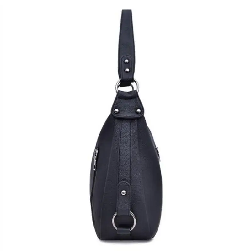 Модная женская Сумка Хобо черные сумки для женщин кожаная сумка на плечо через с 2