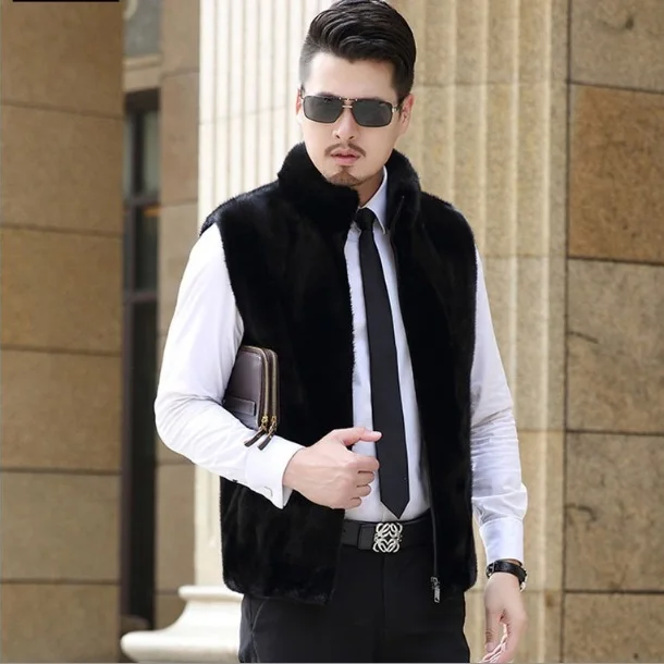 Пушистый мужской жилет из искусственного меха размера плюс зима 2020 меховой со