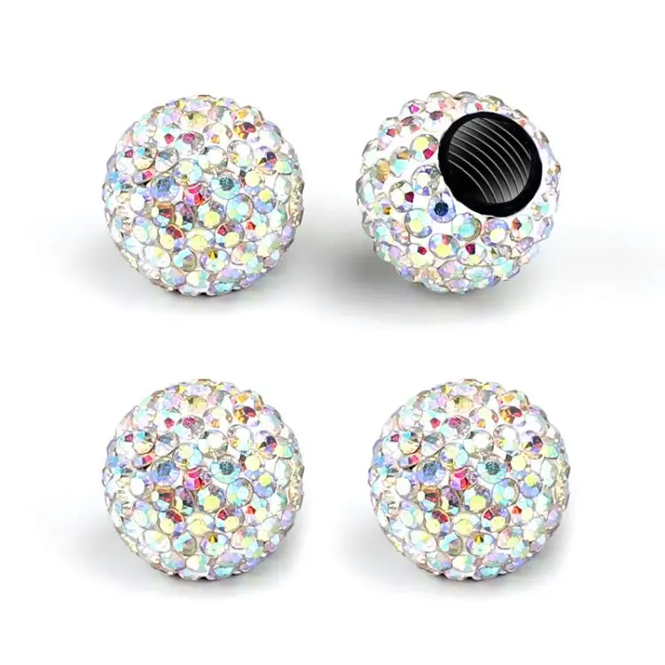 4pcs / set Car Cap Tire Air sealing cap Spherical wheel design mixed color diamond crystal tire valve and | Автомобили и